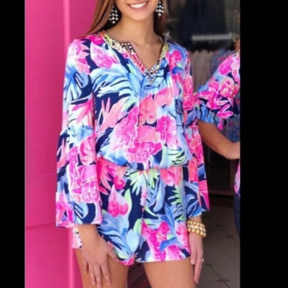 Lilly Pulitzer Arielle Romper Size Small NWT in high tide
